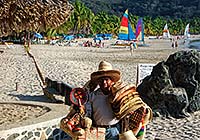 Wandering beach vendor